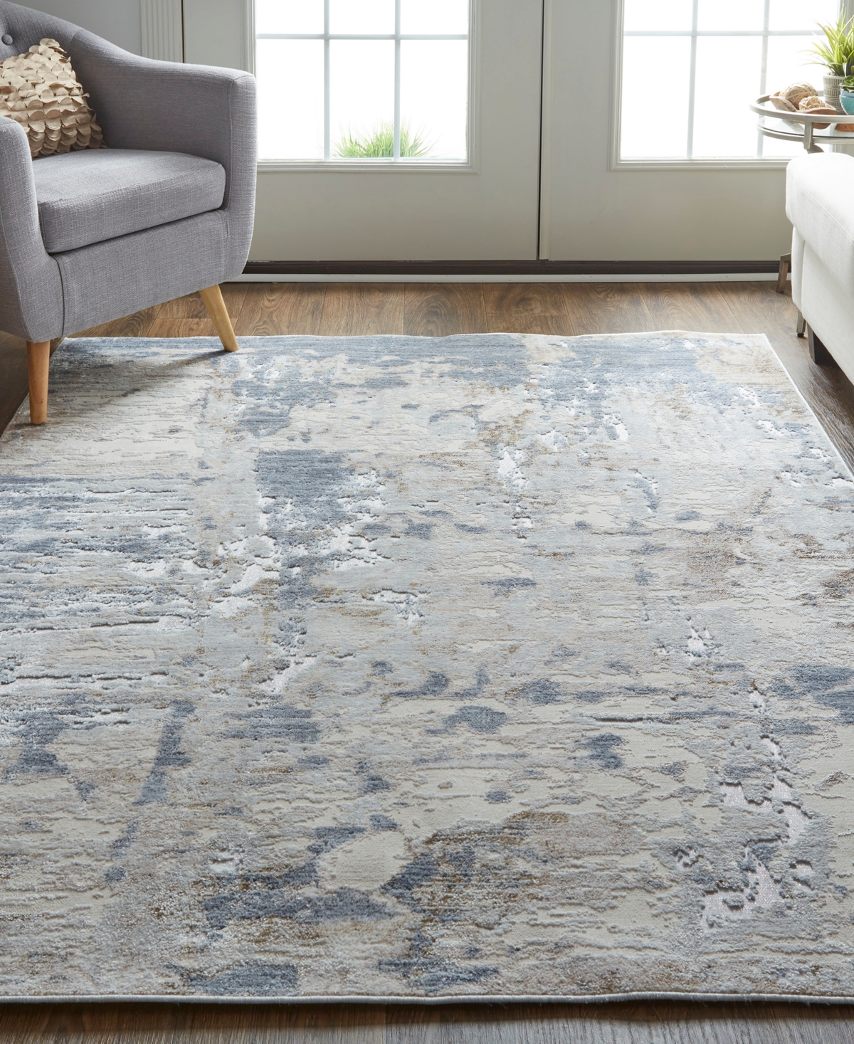 Shop Feizy Laina 39ghf 4'x6' Area Rug In Ivory,gray