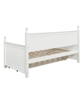 Twin Size Wood Daybed with Three Drawers – Stylish and Functional Design in White, No Box Spring Needed, Perfect for Guest Rooms or Kids' Bedrooms