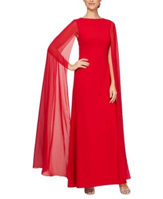 Alex Evenings - Women's Cape-Sleeve Gown