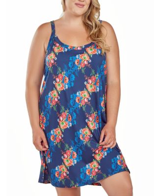 Plus Size Floral Microfiber Nightgown