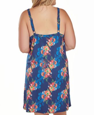 Plus Size Floral Microfiber Nightgown