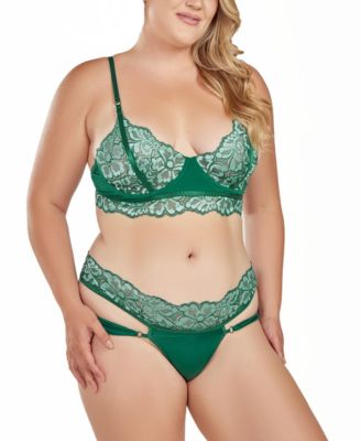 Plus Size Underwire Bra and Panty Lingerie Set