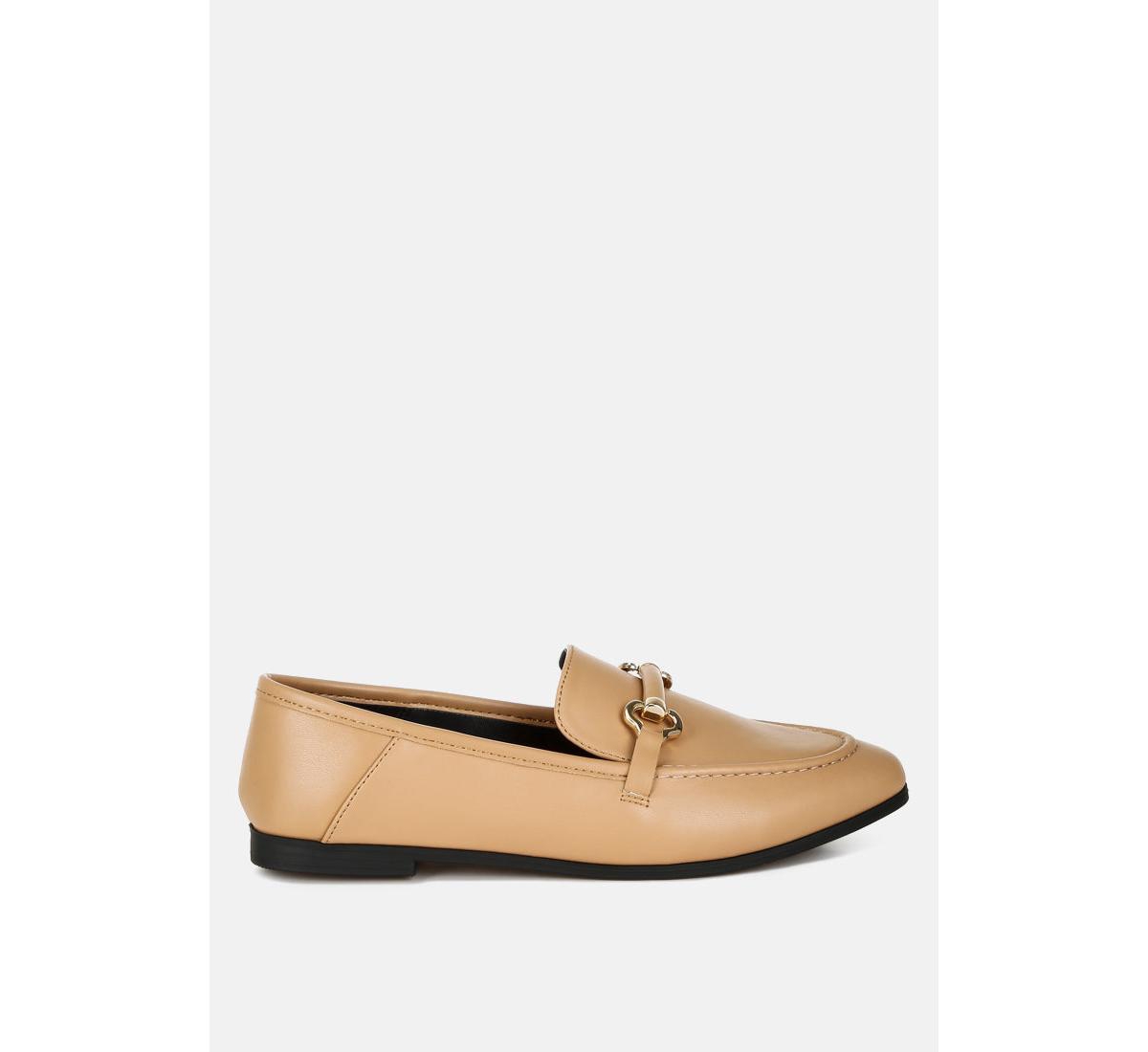 Melisma Horsebit Embellished Loafers - Tan