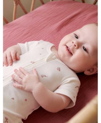 Baby Girls Shorts Sleeve Zip Coverall