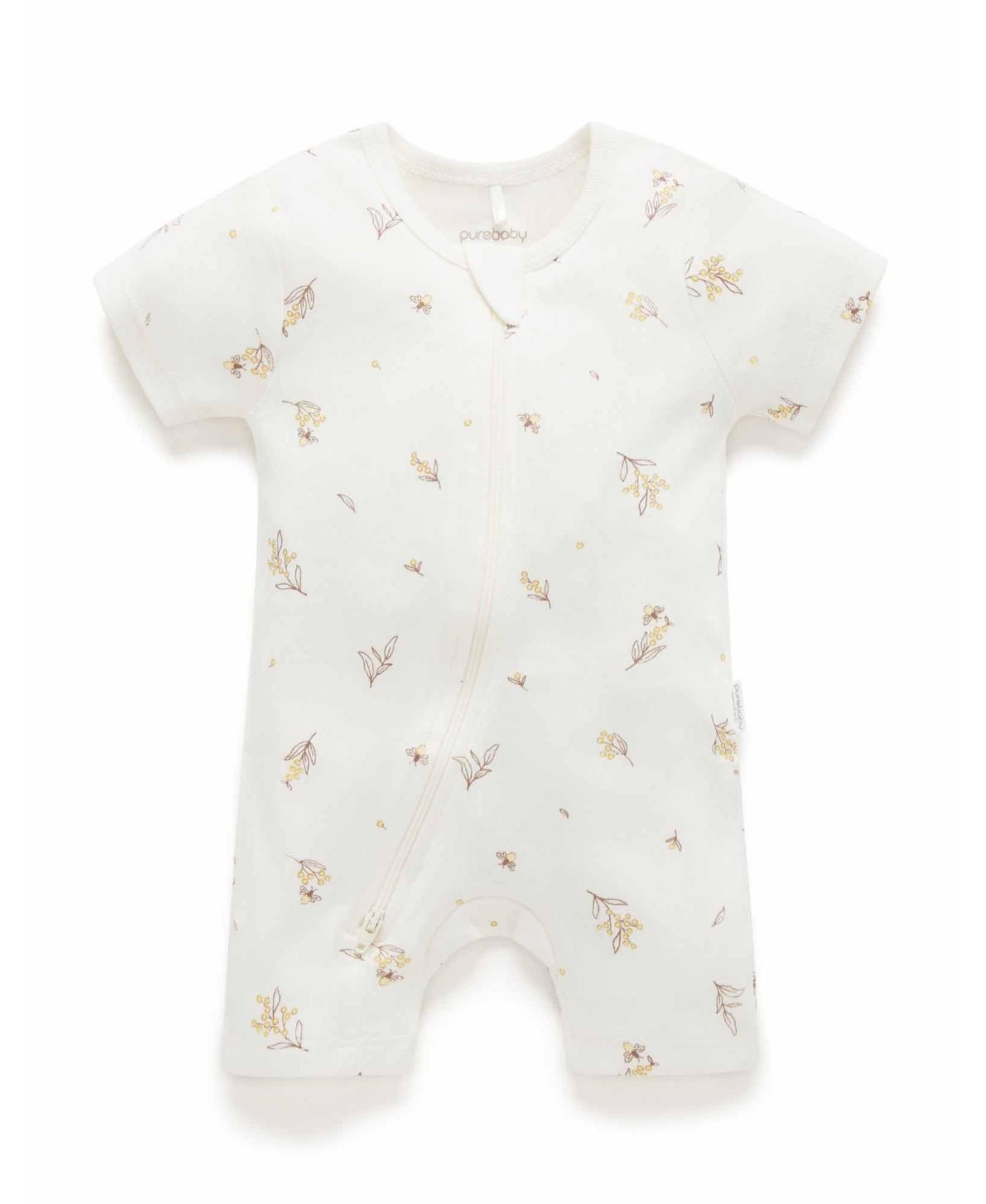 Baby Boy and Baby Girl Short Sleeve Zip Coveral
