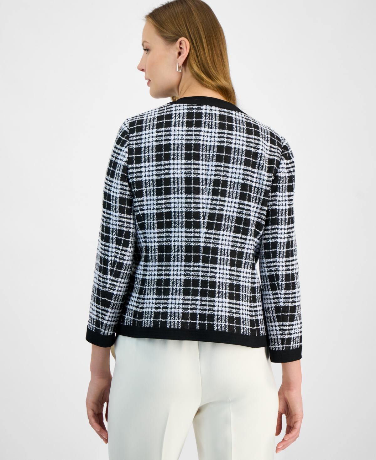 Kasper Women's Open-Front Patch Pocket Blazer, Petite & Regular Sizes -California Sky Mlt