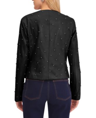Women's Studded Faux Leather Jacket