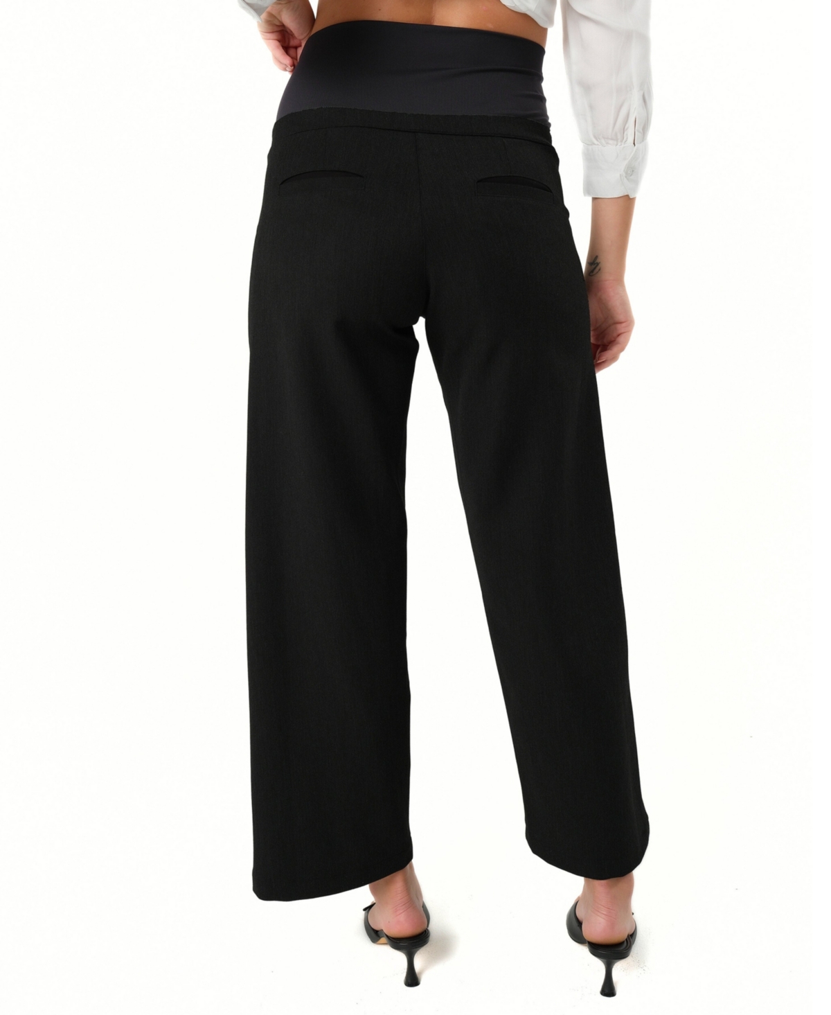 Marion Maternity Wide Leg Work Pant in Italian Stretch Suiting Fabric (Regular & Petite)