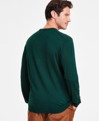 Men's Solid Crew Neck Merino Wool Blend Sweater, Created for Macy's 