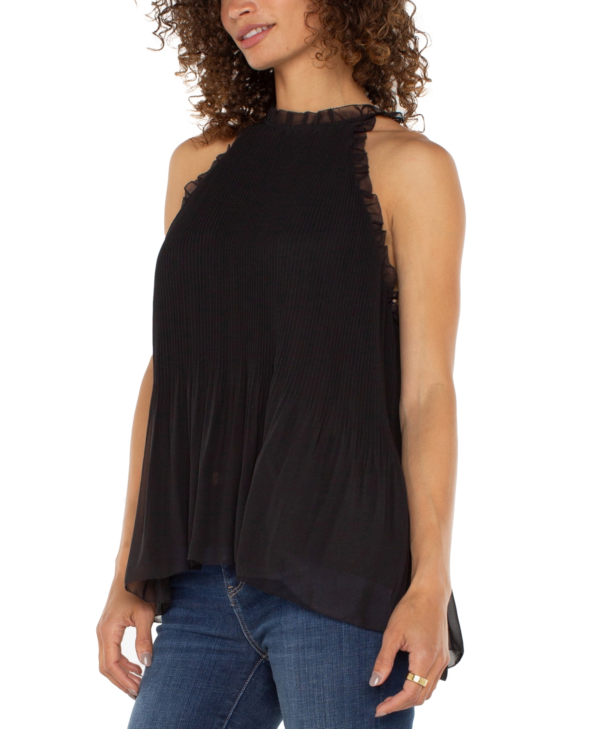 Liverpool Los Angeles Women's Sleeveless Pleated Top