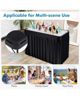 4 Foot Party Ice Folding Table Plastic with Matching Skirt