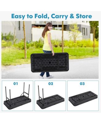 4 Foot Party Ice Folding Table Plastic with Matching Skirt