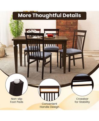 Upholstered Dining Chair Set of 4 Kitchen Armless Padded w/ Slanted Backrest