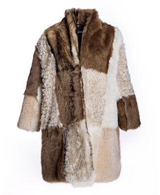 Women's Patchwork Shearling Coat