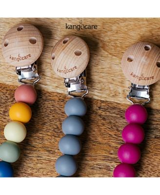 Kanga Care Baby Boys Silicone & Wood Paci Clip