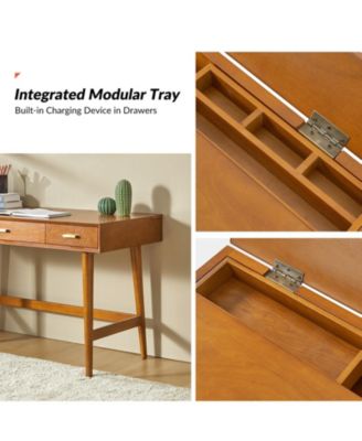 Toby Mid-Century Modern 48" Mid Century Modern Computer Desk with Cable Management