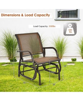 Outdoor Single Swing Glider Rocking Chair with Armrest