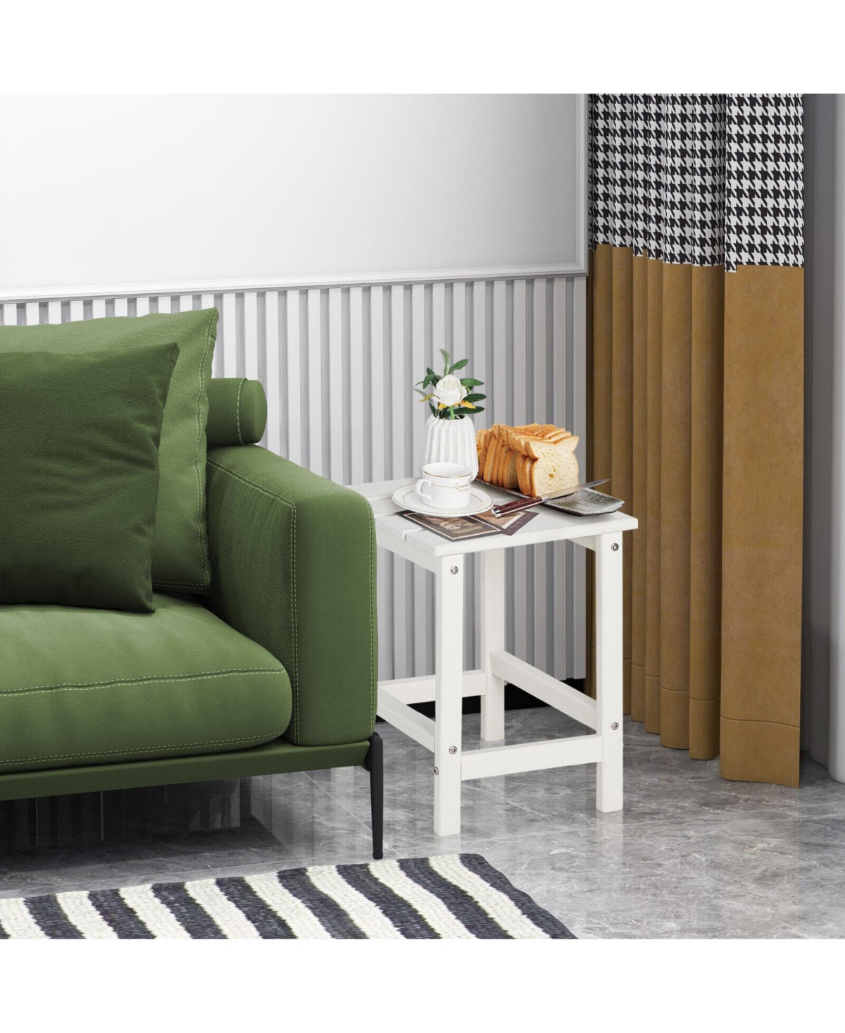 Skonyon 14 Inch Square Weather-Resistant Adirondack Side Table