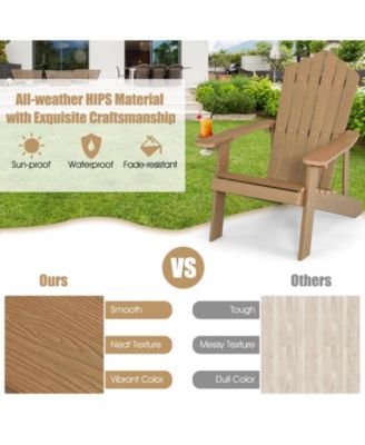 Weather Resistant HIPS Outdoor Adirondack Chair with Cup Holder