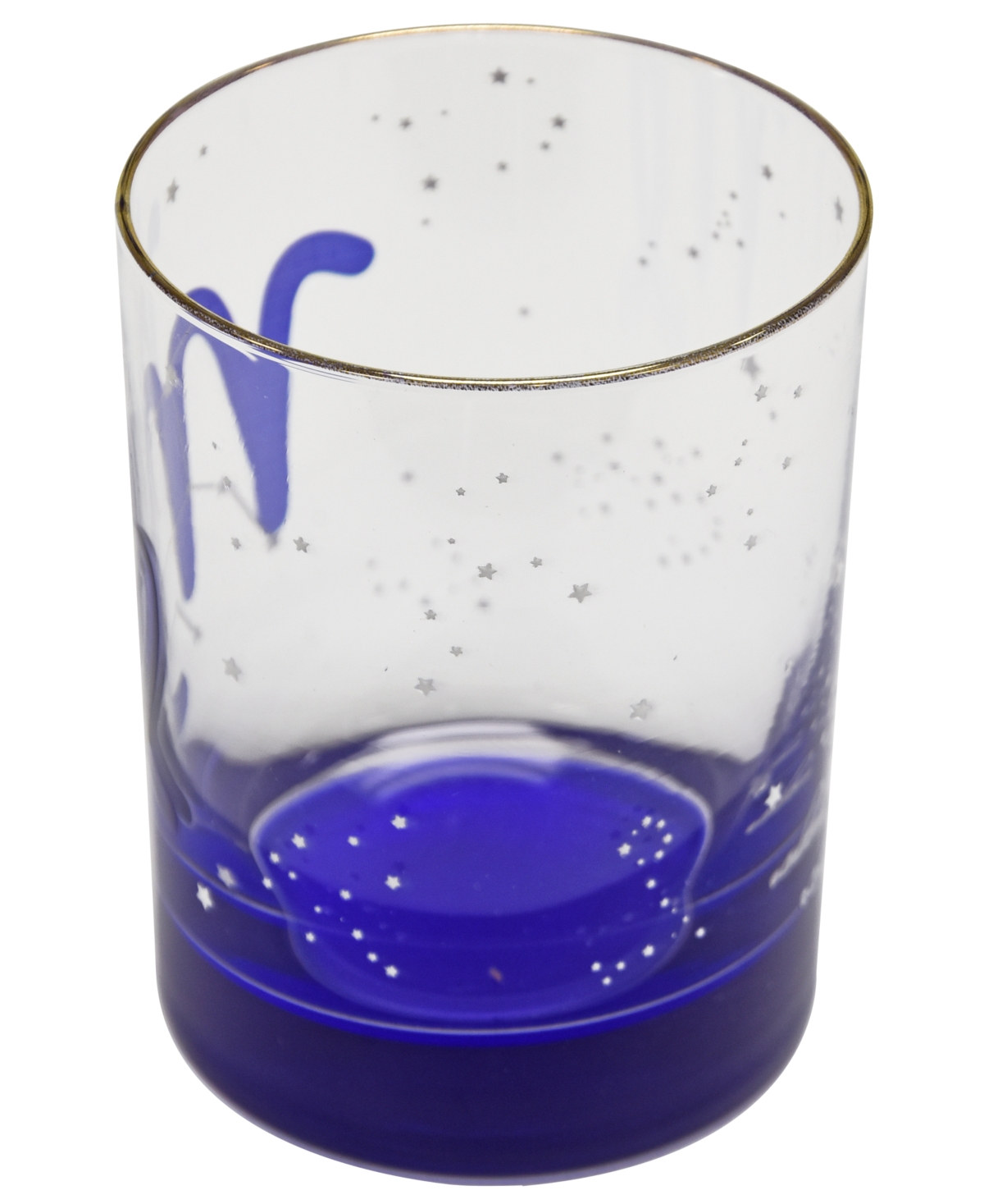 Culver Taurus Zodiac Double Old-fashioned Glass, Set Of 2 In Blue