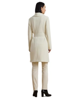 Lauren Ralph Lauren Women's Crepe Belted Wrap Coat - Macy's