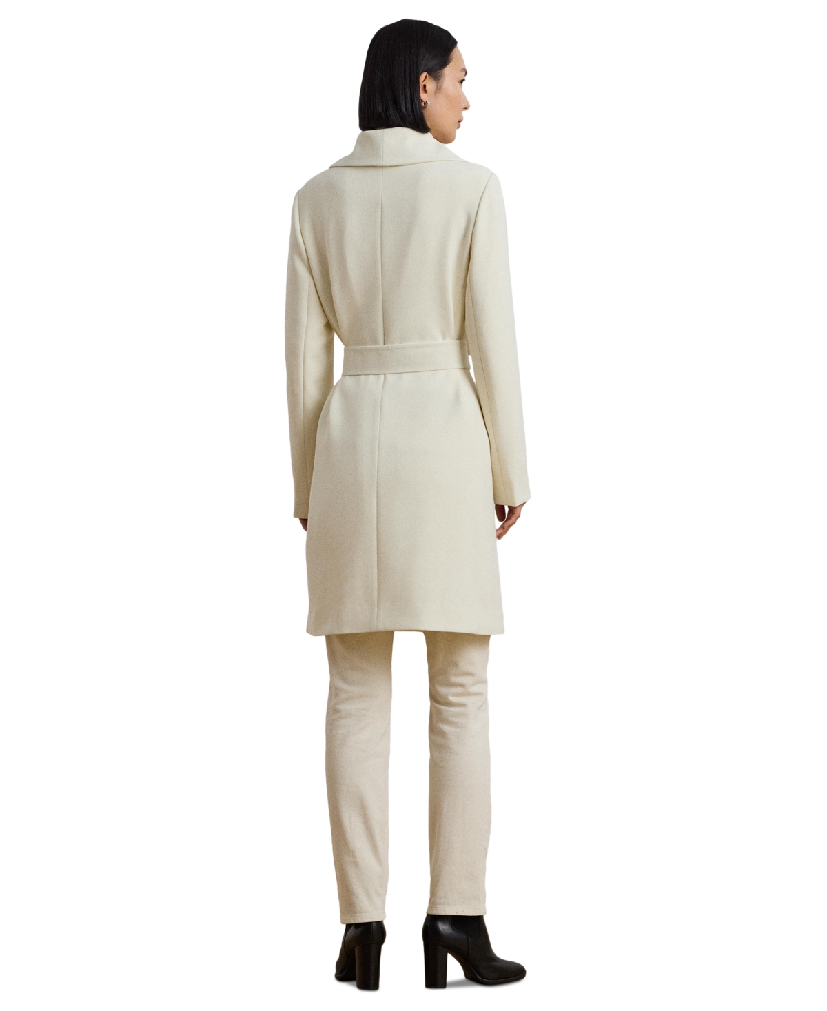 RALPH LAUREN WOMEN'S CREPE BELTED WRAP COAT 