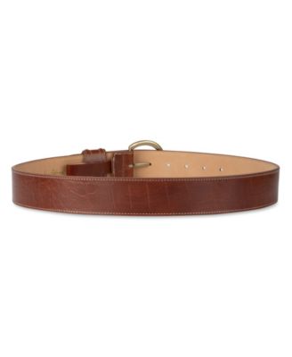 Women's Glossy Pebble Grain Textured Leather Belt