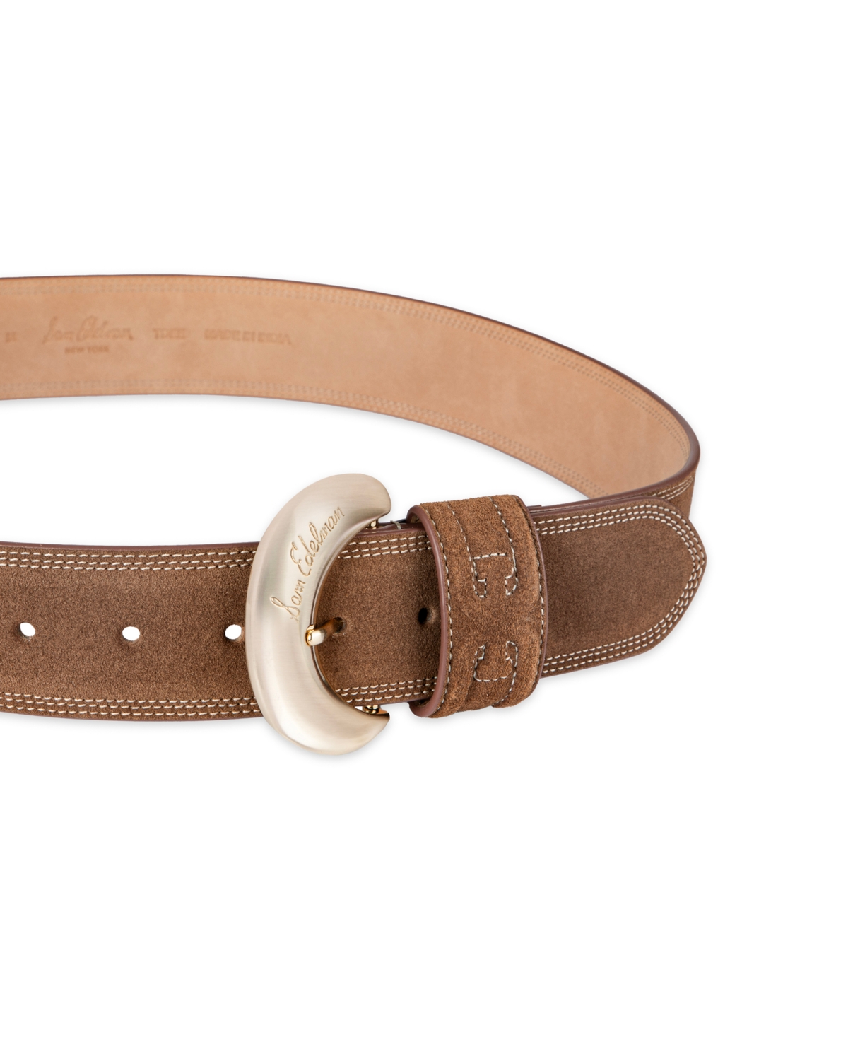 SAM EDELMAN WOMEN'S WIDE WIDTH DOUBLE-E LOOP CASUAL LEATHER BELT 
