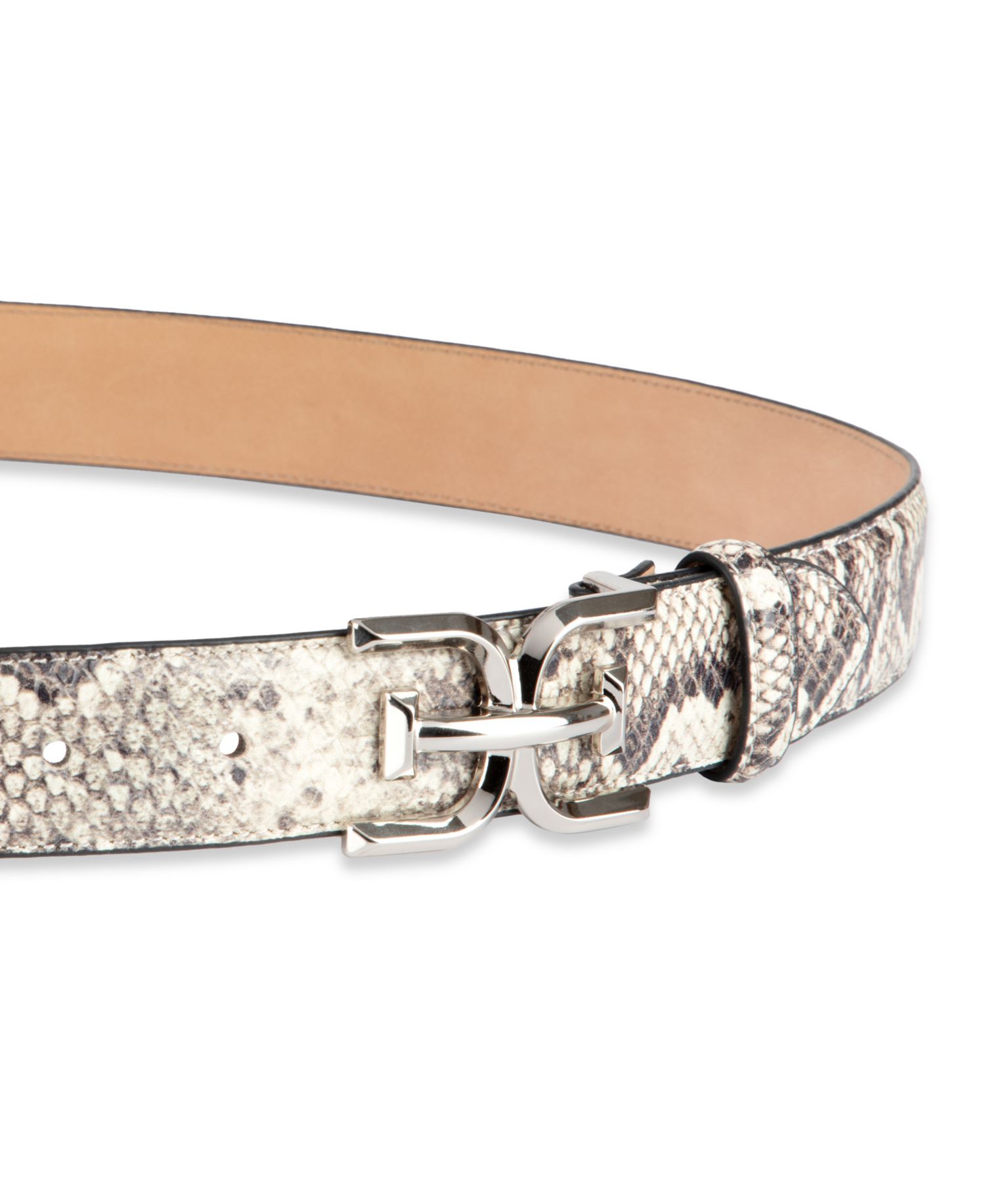 Women's Double-E Plaque Buckle Exotic Print Belt