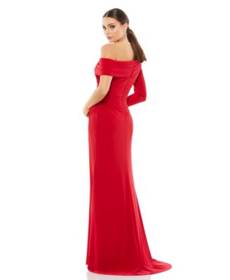 Women’s Ieena Ruched Jersey Drop Shoulder Foldover Gown