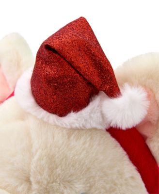 10" French Bulldog with Christmas Hat Plush Toy, Created for Macy's