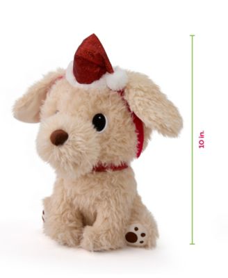 10" Golden Retriever with Christmas Hat Plush Toy, Created for Macy's