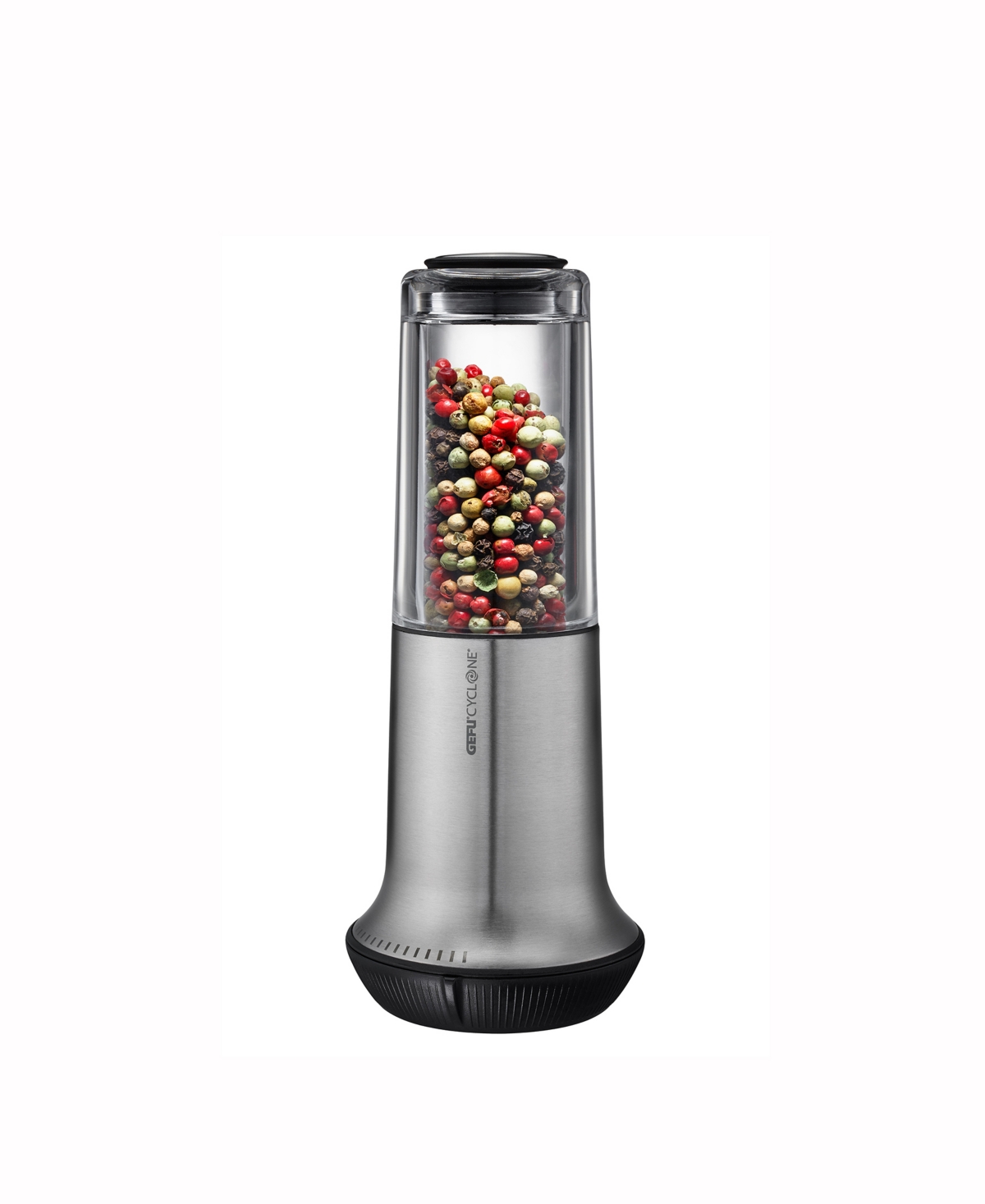 Gefu Stainless Steel With Ceramic Grinder Satin Finish Medium Salt Or Pepper Mill In Silver