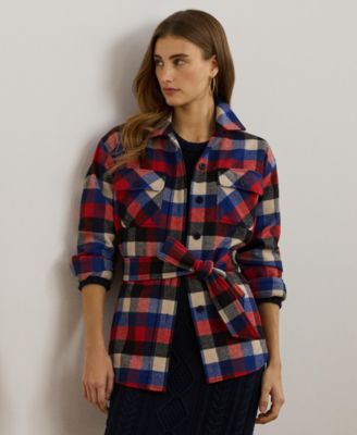 Lauren Ralph Lauren - Women's Buffalo Check Belted Twill Shirt Jacket