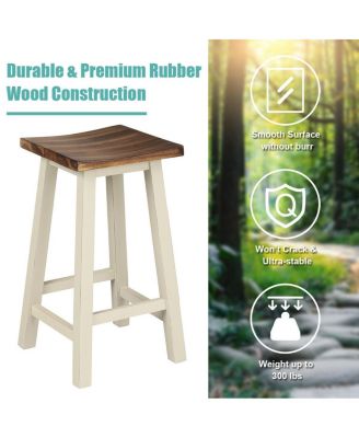 Counter Height Pub Table with 2 Saddle Bar Stools