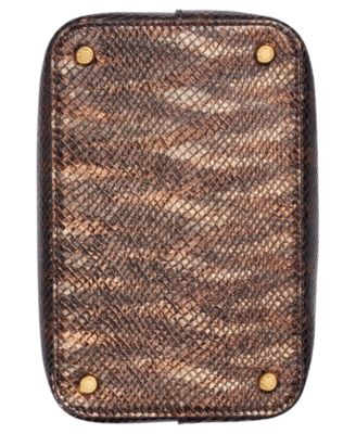 Lawrence Metallic Snake Top Handle Bucket Bag