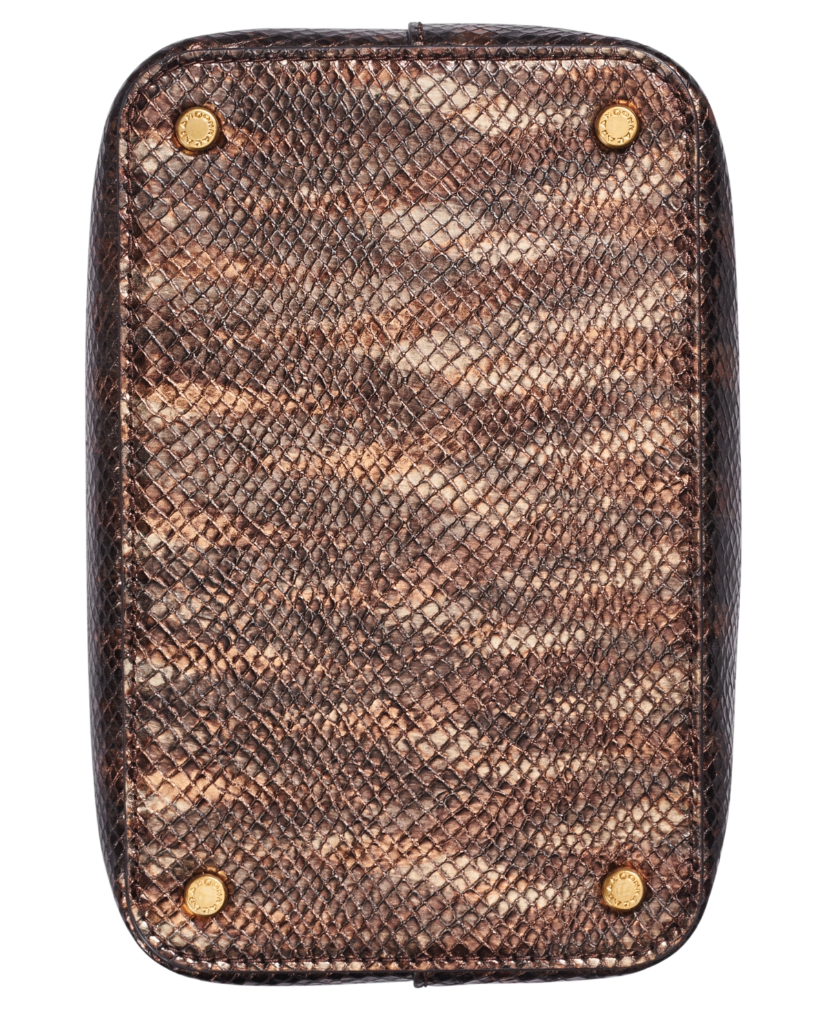 Donna Karan Lawrence Metallic Snake Top Handle Bucket Bag In Snake Gold