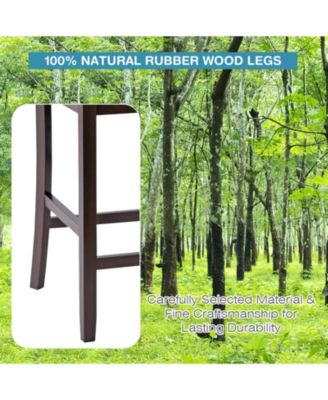 2-Pieces Upholstered Bar Stools Counter Height Chairs with PU Leather Cover