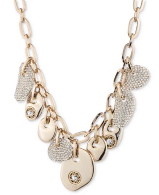 Givenchy - Gold-Tone Pav&eacute; & Polished Multi-Shape Disc Collar Necklace, 16" + 3" extender