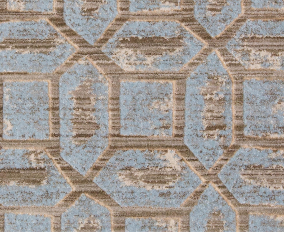 Shop Feizy Milton 3472f 2'7''x8' Runner Area Rug In Blue,taupe