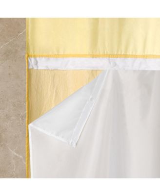 Starburst Water Repellent Crinkle Shower Curtain with Snap-in Liner and Hooks Set, 71"X72"