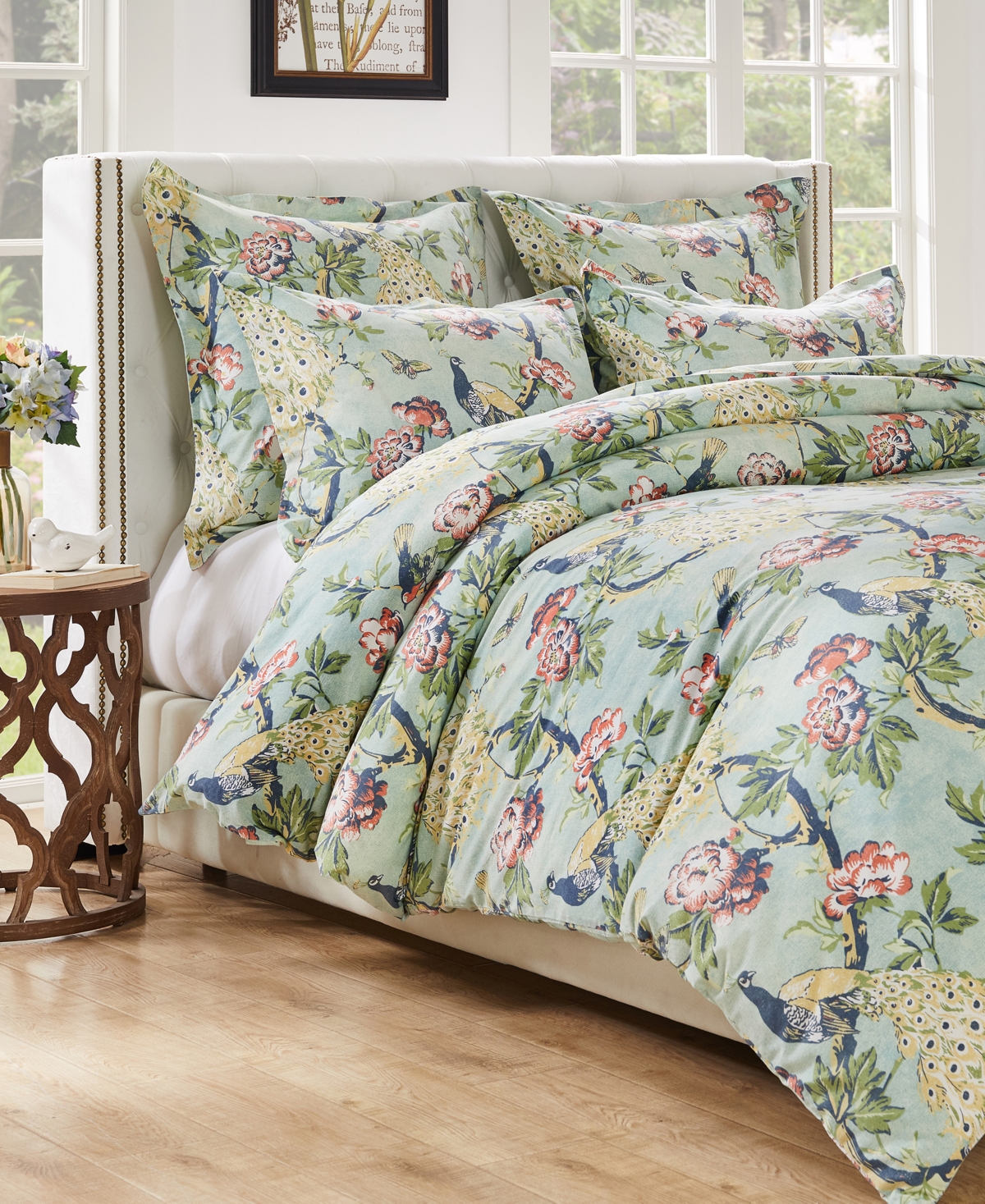 Greenland Home Fashions Pavona 3-pc. Duvet Cover Set, Full/queen In Jade