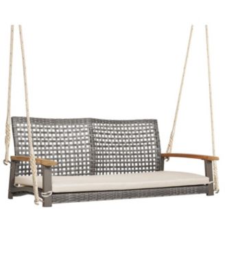 2-Person Patio Wicker Hanging Swing Chair