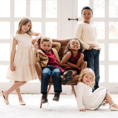 Toddler Girls Flutter Sleeve Tiered Sateen Party Dress