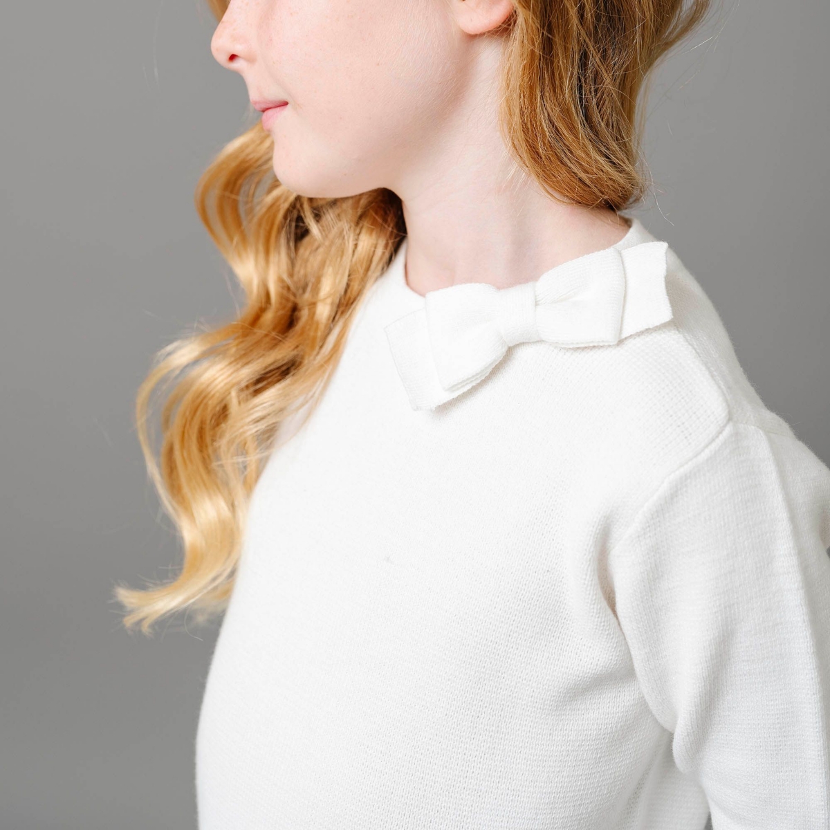 Hope & Henry Toddler Girls Organic Long Sleeve Mock Neck Bow Detail Sweater Dress