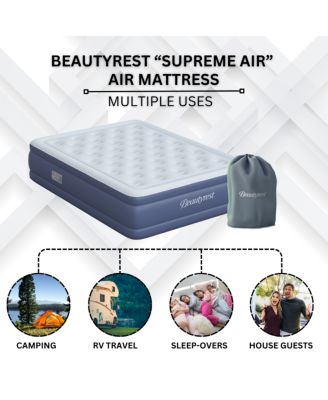 17" Supreme Air Comfort Top Air Mattress with Built-in SureLock Pump and Auto Shut-Off, Full Size, Puncture-Resistant Dura-Vinyl, Raised Edge Support, 100% Leak-Free, 3-Year Warranty, Supports 650 lbs