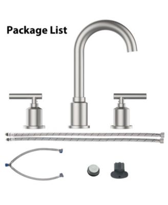 Garmin Bathroom Faucet, Bathroom Sink Faucet, 8 Inch Bathroom Faucet for Sink 3 Hole with Stainless Steel Pop-up Drain for Your Bathroom