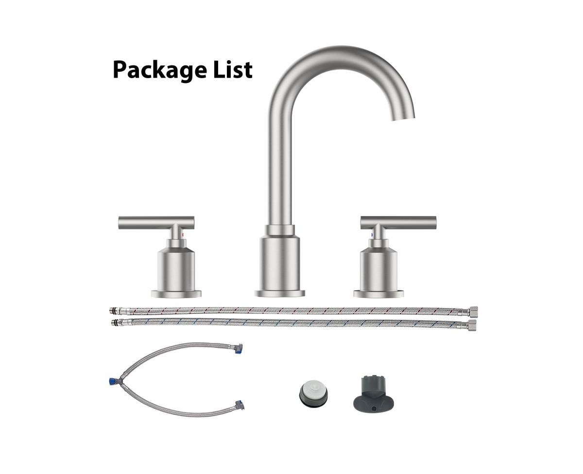 Garmin Bathroom Faucet, Bathroom Sink Faucet, Bathroom Faucet for Sink 3 Hole with Stainless Steel Pop-up Drain for Your Bathroom