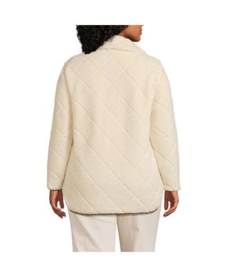 Plus Size Fleece High Pile Quilted Jacket