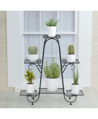 Multilayer 6 Tier Plant Stand Metal Flower Rack Stand Display Holder Garden